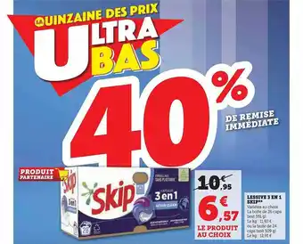 Super U Lessive 3 en 1 skip offre