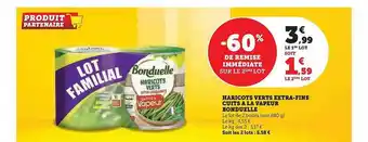 Super U Haricots verts extra-fin cuits à la vapeur bonduelle offre