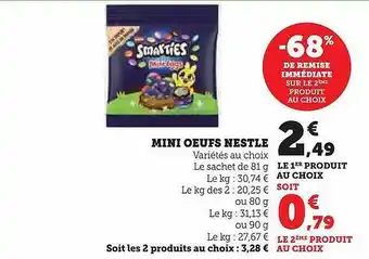 Super U Mini oeufs nestlé offre