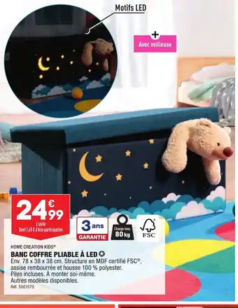 ALDI Banc Coffre Pliable à LED offre