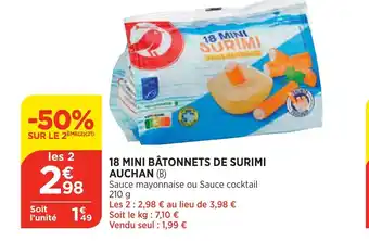 Bi1 18 Mini Bâtonnests De Surimi Auchan offre