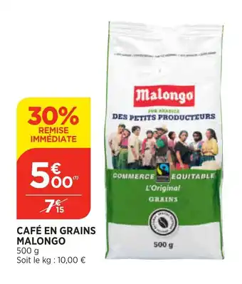 Bi1 Café en Grains Malongo offre