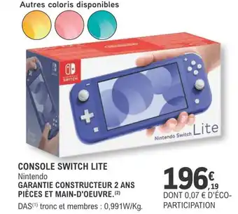 E.Leclerc Console Switch Lite offre