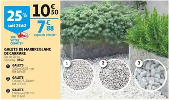 Auchan Galets De Marbre Blanc De Carrare offre