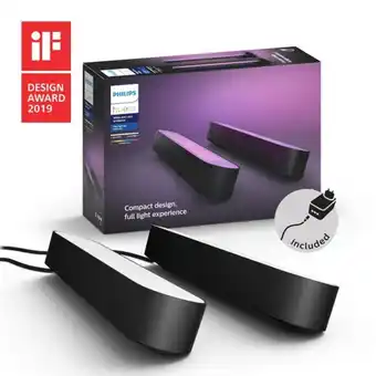 White & color - play light bar x 2 - noir