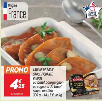 Netto Langue De Bœuf Sauce Piquante Charal offre