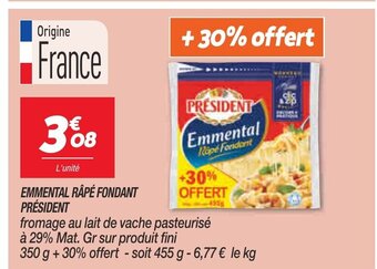 Netto Emmental Rapè Fondant Prèsident offre
