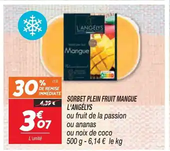 Netto Sorbet Plein Fruit Mangue L'Angèlys offre
