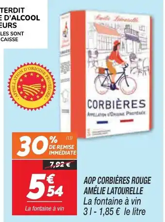 Netto AOP Corbières Rouge Amèlie Latourelle offre