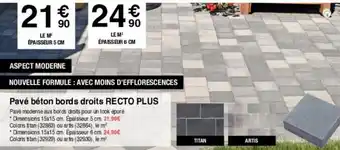 Chretien Matériaux Pavè Bèton Bords Droits Recto Plus offre