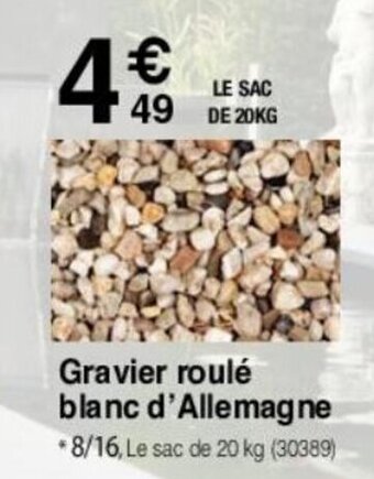 Chretien Matériaux Gravier Roulè Blanc D'Allemagne offre