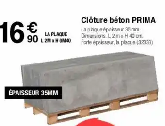 Chretien Matériaux Cloture beton prima offre