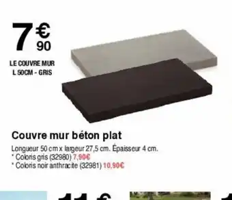 Chretien Matériaux Couvre mur beton plat offre