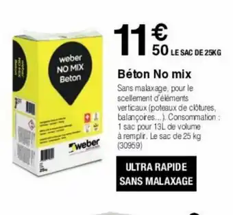 Chretien Matériaux Beton No mix offre