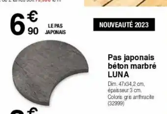 Chretien Matériaux Pas japonais beton marbre luna offre