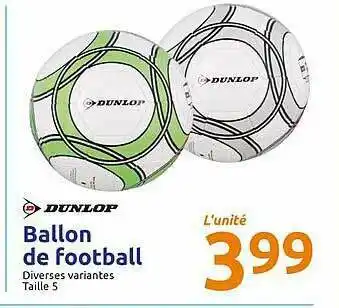 Action Ballon De Football Dunlop offre