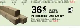 Chretien Matériaux Poteau carre 120x120mm offre