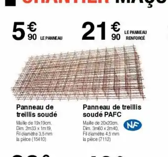 Panneau de treillis soude