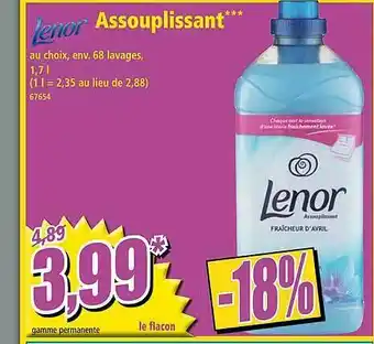 Norma Lenor Assouplissant offre