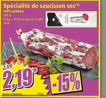 Norma Spécialité De Saucisson Sec offre