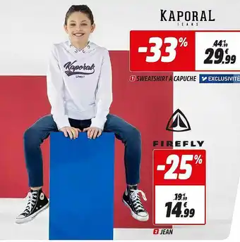 Intersport Sweatshirt à Capuche, Jean Firefly offre
