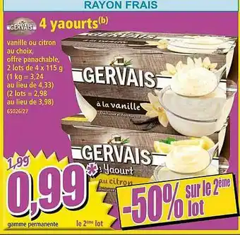 Norma Gervais 4 Yaourts offre