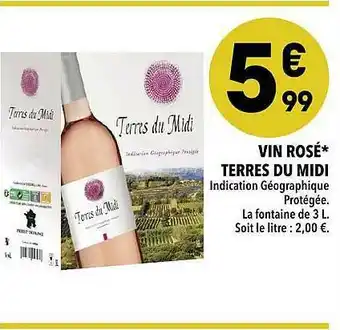 Supeco Vin Rosé Terres Du Midi offre