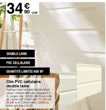 Clin PVC Cellulaire double lame