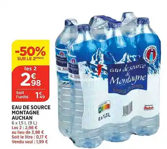 Bi1 Eau de source montagne auchan offre