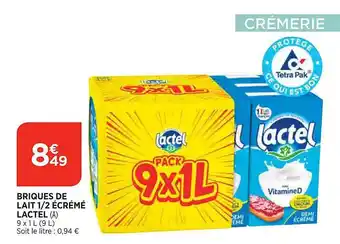 Bi1 Briques de lait 1-2 écrémé lactel offre