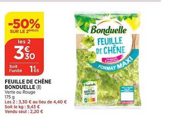 Bi1 Feuille de chêne bonduelle offre