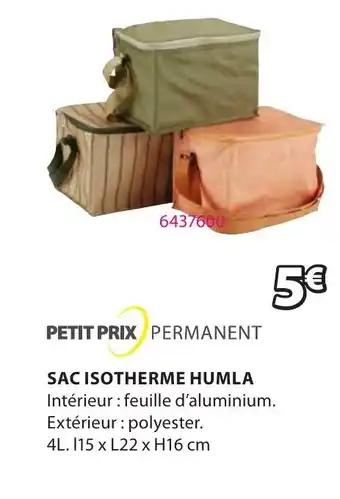 JYSK Sac isotherme humla offre