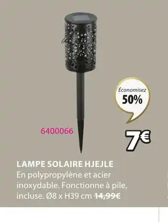 JYSK Lampe solaire Hjejle offre