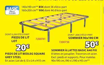 JYSK Pieds de lit bedleg Square Grey steel offre
