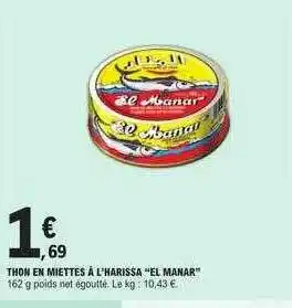 E.Leclerc Thon en miettes à l'harissa offre