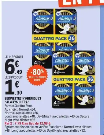 E.Leclerc Serviettes hygiéniques offre