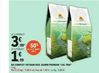 E.Leclerc Riz complet vietnam rice jasmin premium offre