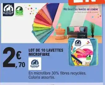 E.Leclerc Lot de 10 lavettes microfibre éléphant offre