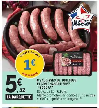 8 saucisses de toulouse façon charcutière
