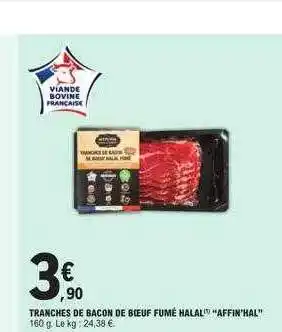 Tranches de bacon de bĆuf fumĂ© halal