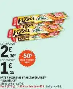 E.Leclerc Pâte à pizza fine et rectangulaire offre