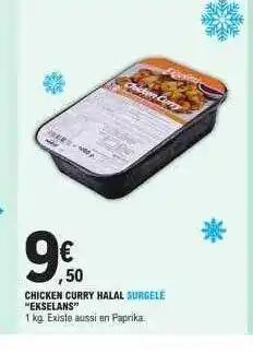 E.Leclerc Chicken curry halal surgelé offre