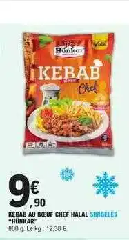 E.Leclerc Kebab au bœuf chef halal surgelés offre