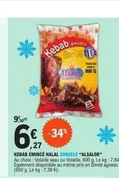 E.Leclerc Kebab émincé halal surgelé offre