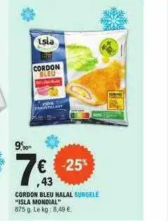 E.Leclerc Cordon bleu halal surgelé offre