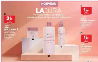 ALDI Crème pour le visage lacura, brume pour le visage lacura, gel douche lacura offre