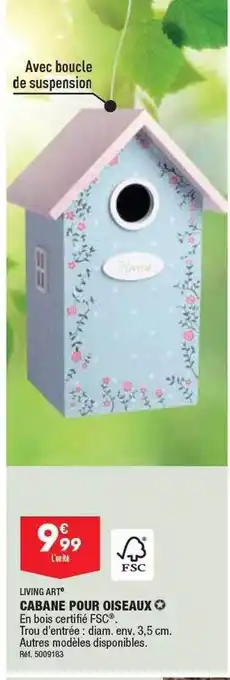 ALDI Cabane pour oiseaux living art offre