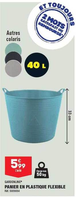 Panier en plastique flexible gardenline