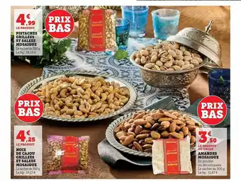 U Express Pistaches grillées et salées mosaïque, noix de cajou grillées et salées mosaïque, amandes mosaïque offre