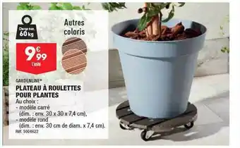 ALDI Plateau à roulettes pour plantes gardenline offre